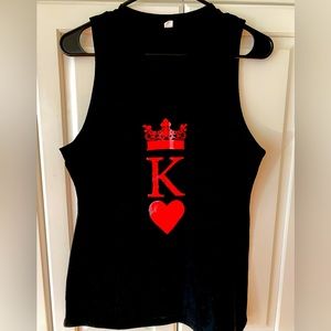 King of Hearts Tank Top Black and red men's S